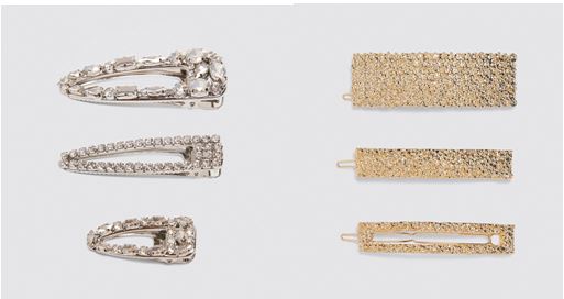 Pinzas doradas y plateadas